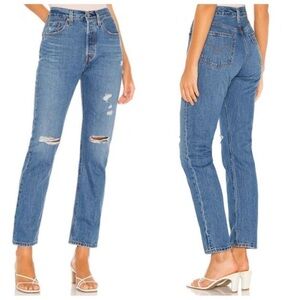 Levi’s Premium 501‎ Straight in Athens Crown With Destruction Women’s Size 27